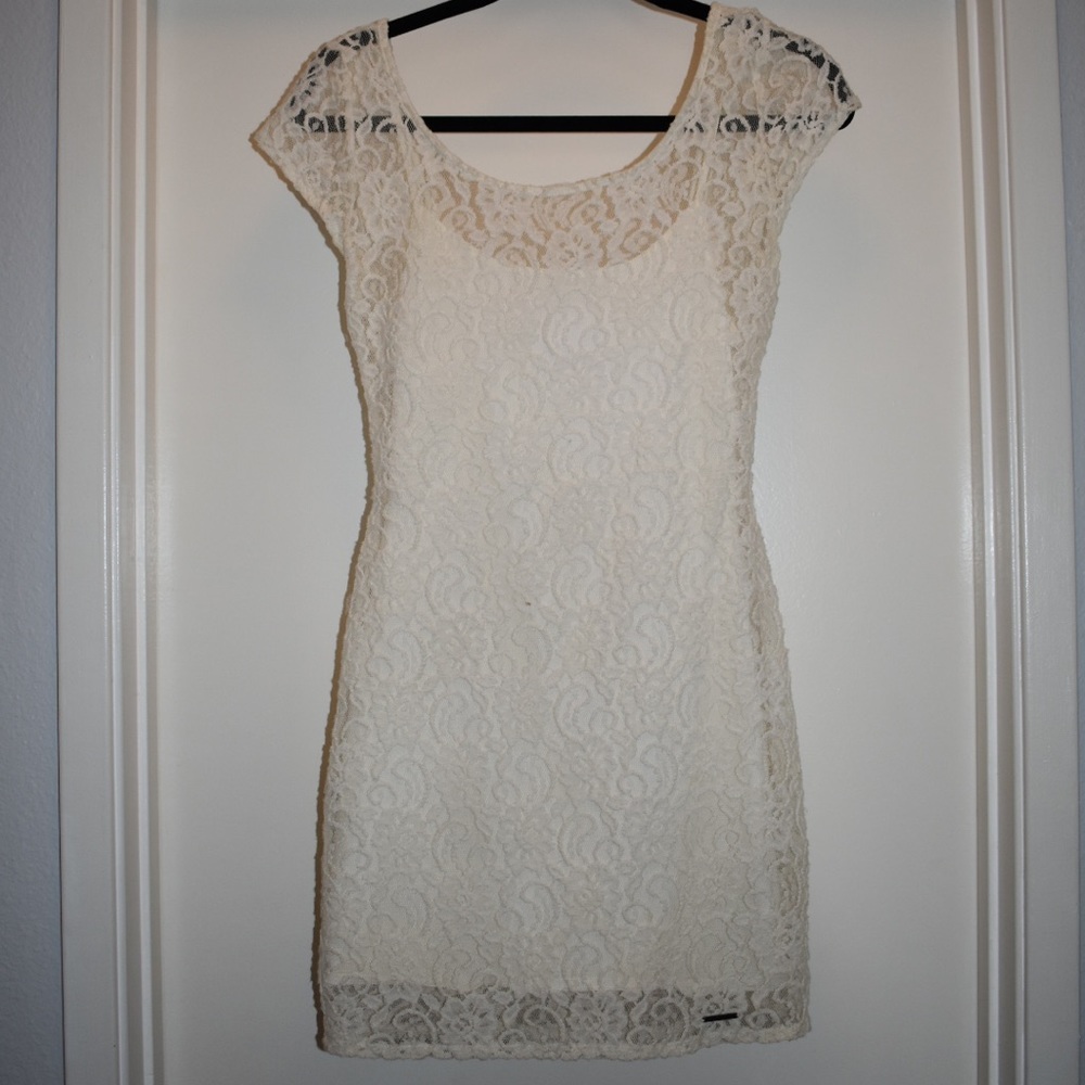 White lace Abercrombie mini dress